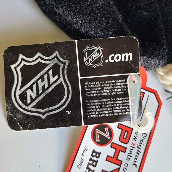 San Jose Sharks NHL Zephyr Adult Black Beanie w/ Tassels Winter Hat Beanie NWT - Picture 5 of 10